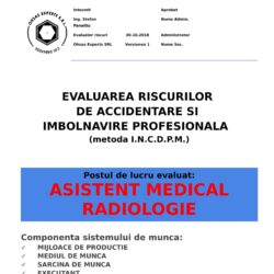 Evaluarea riscurilor de accidentare si imbolnavire profesionala Asistent Medical Radiologie