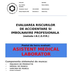 Evaluarea riscurilor de accidentare si imbolnavire profesionala Asistent Medical laborator