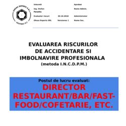 Evaluare riscuri SSM Director Restaurant Bar Fast-Food Cofetarie