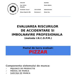 Evaluarea riscurilor de accidentare si imbolnavire profesionala Pizzar
